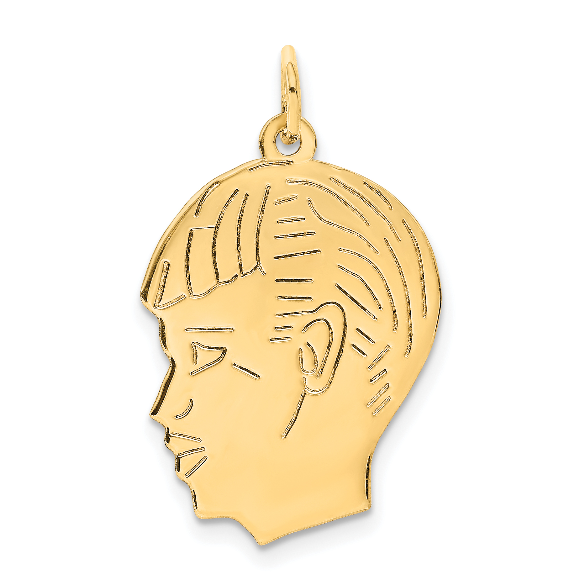 14k .013 Depth Engravable Boy Head Charm (XM98/13)