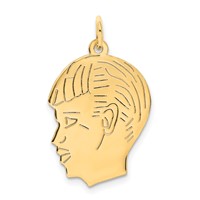14K .011 Depth Engravable Boy Head Charm view 1