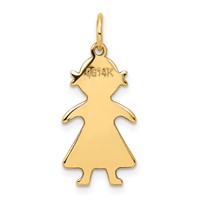 14K Yellow Gold .018 Depth Engravable Girl Charm view 4