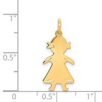 14K Yellow Gold .018 Depth Engravable Girl Charm view 3