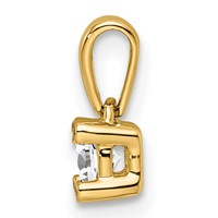 14K Family Jewelry Synthetic Stone & Diamond Set Pendant view 3
