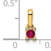 14K Family Jewelry Synthetic Stone & Diamond Set Pendant view 5