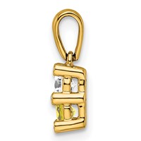 14K Yellow Gold Family Jewelry Synthetic Stone & Diamond Set Pendant view 3