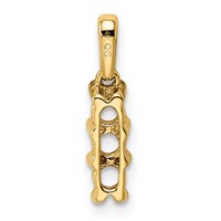 14K Yellow Gold Family Jewelry Geniune Stone & Diamond Set Pendant view 3