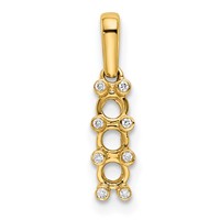 14K Yellow Gold Family Jewelry Geniune Stone & Diamond Set Pendant view 4