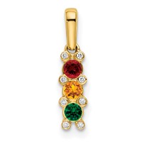 14K Yellow Gold Family Jewelry Diamond Semi-Set Pendant view 2