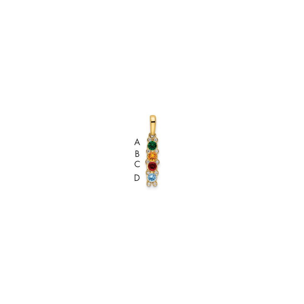 14K Family Jewelry Diamond Semi-Set Pendant