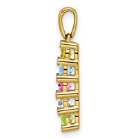 14K Yellow Gold Family Jewelry Geniune Stone & Diamond Set Pendant view 3