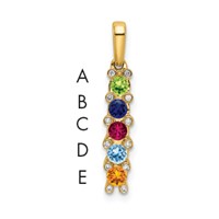 14K Yellow Gold Family Jewelry Geniune Stone & Diamond Set Pendant view 1
