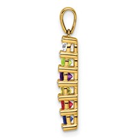 14K Yellow Gold Family Jewelry Diamond Semi-Set Pendant view 3
