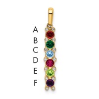 14K Yellow Gold Family Jewelry Diamond Semi-Set Pendant view 1