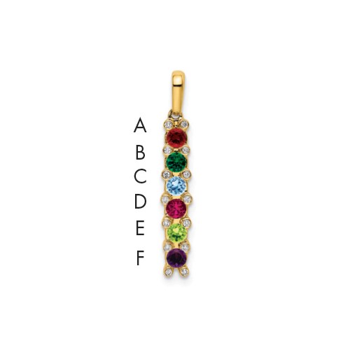 14K Family Jewelry Diamond Semi-Set Pendant