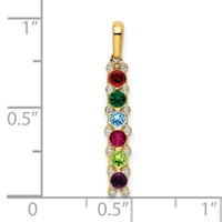 14K Yellow Gold Family Jewelry Diamond Semi-Set Pendant view 5