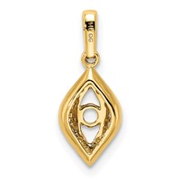 14K Yellow Gold Family Jewelry Genuine Stone & Diamond Set Pendant view 4