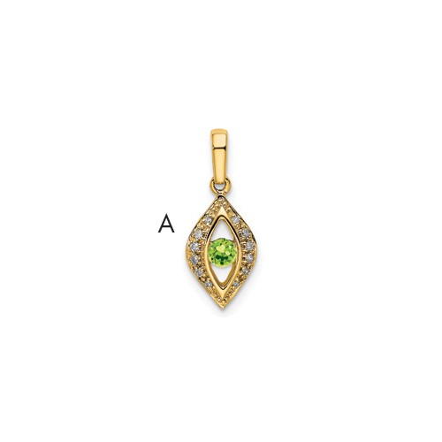 14K Family Jewelry Diamond Semi-Set Pendant