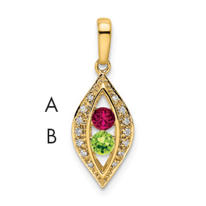14K Family Jewelry Diamond Semi-Set Pendant (XMP32/2)
