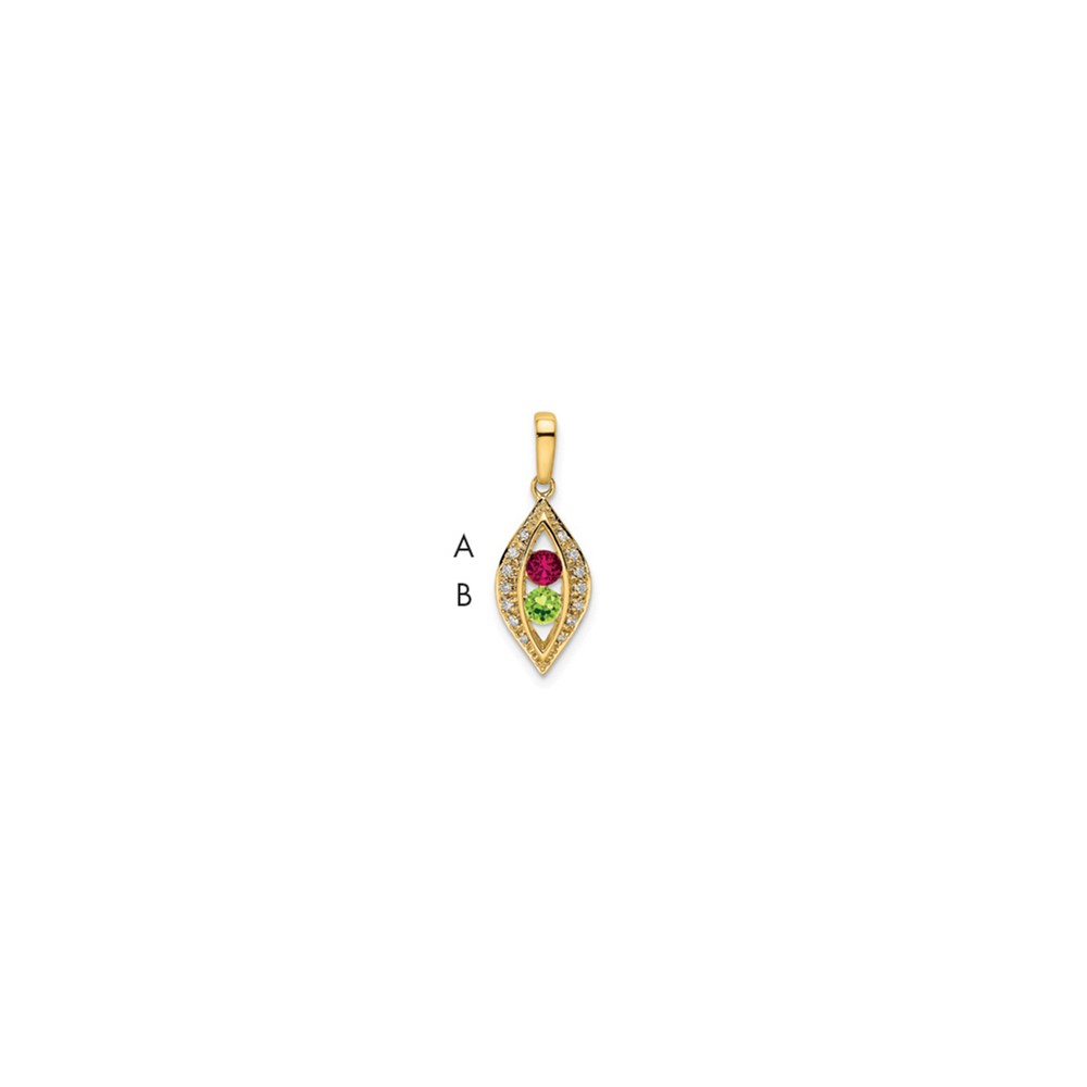 14K Family Jewelry Diamond Semi-Set Pendant