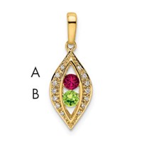 14K Family Jewelry Diamond Semi-Set Pendant view 1