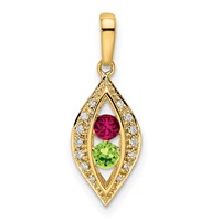14K Family Jewelry Diamond Semi-Set Pendant view 2