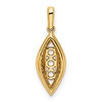 14K Yellow Gold Family Jewelry Diamond Semi-Set Pendant view 4