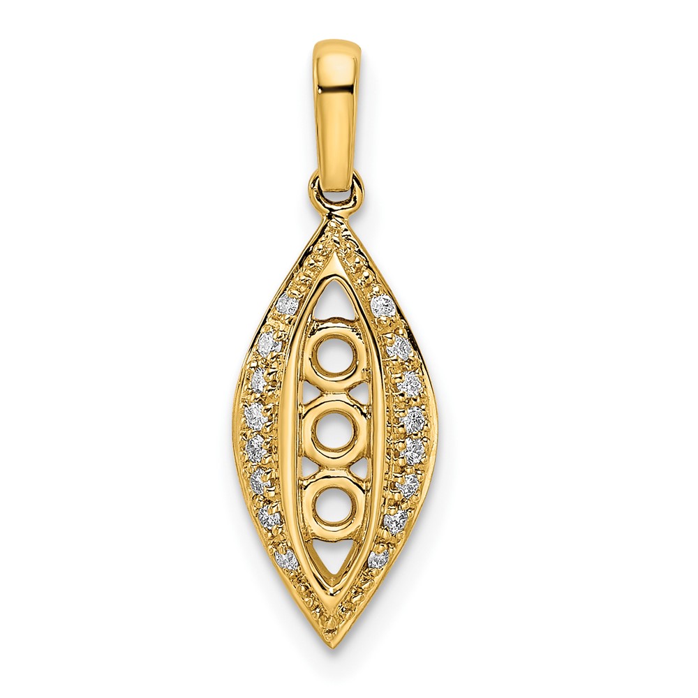 14K Family Jewelry Diamond Semi-Set Pendant (XMP32/3)