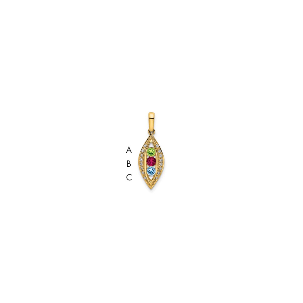 14K Family Jewelry Diamond Semi-Set Pendant (XMP32/3)