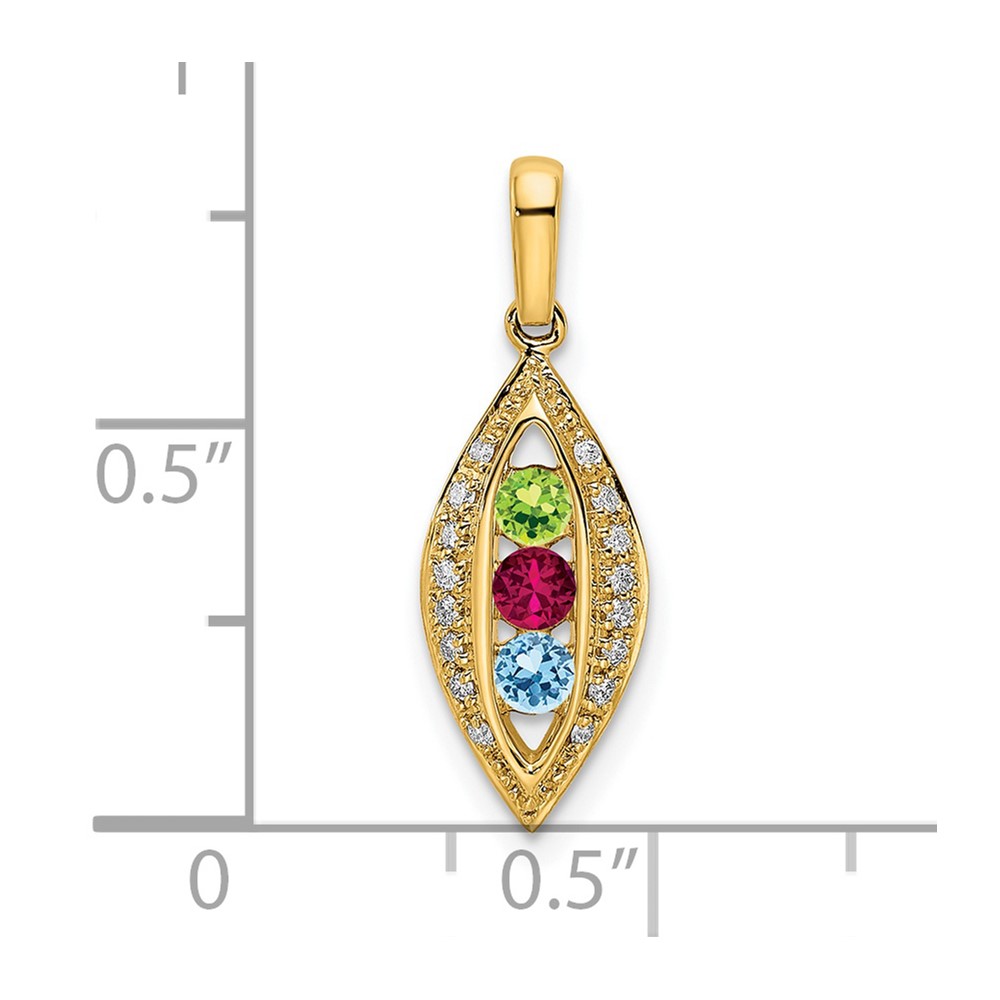 14K Family Jewelry Diamond Semi-Set Pendant (XMP32/3)