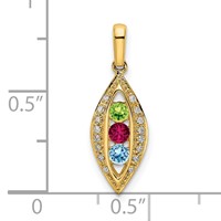 14K Yellow Gold Family Jewelry Diamond Semi-Set Pendant view 5