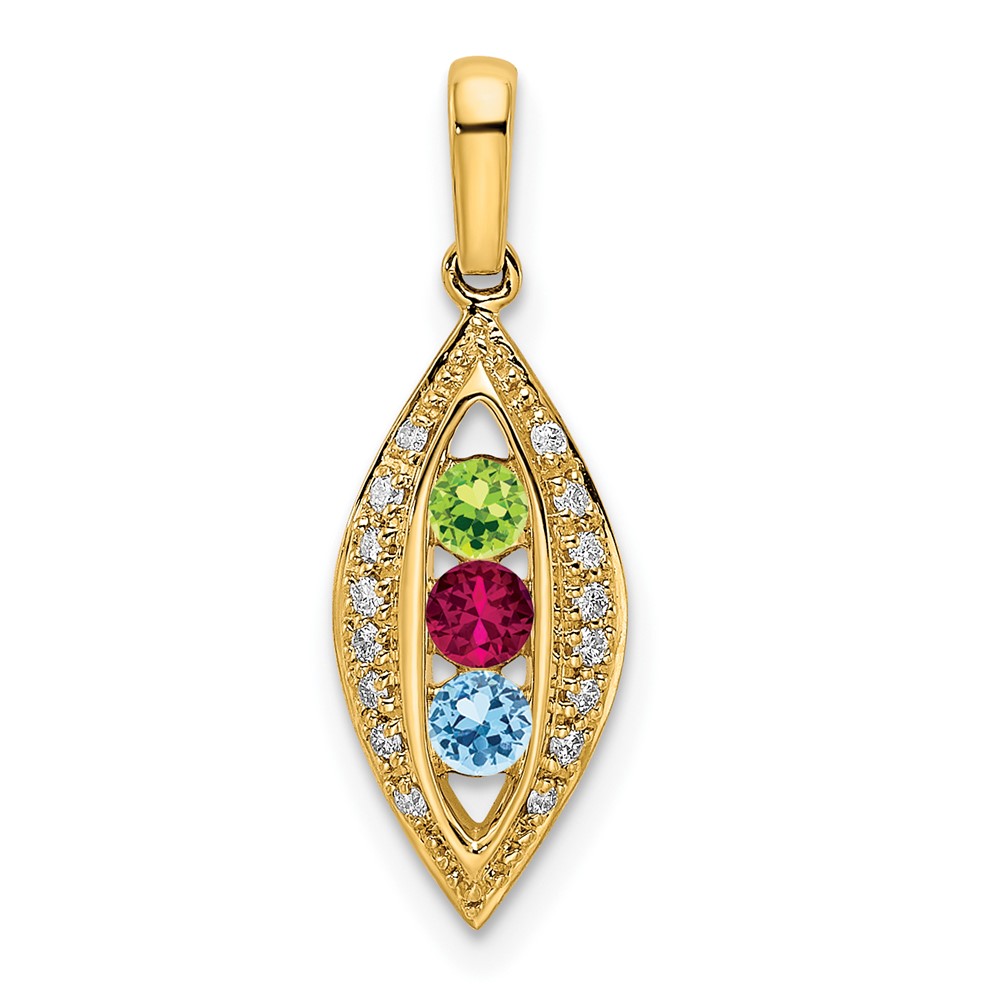 14K Family Jewelry Diamond Semi-Set Pendant (XMP32/3)