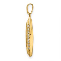 14K Yellow Gold Family Jewelry Diamond Semi-Set Pendant view 3