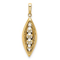 14K Yellow Gold Family Jewelry Diamond Semi-Set Pendant view 4