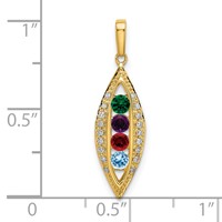 14K Yellow Gold Family Jewelry Diamond Semi-Set Pendant view 5
