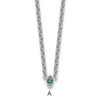 14k White Gold1 Birthstone Mother's Necklace Mounting