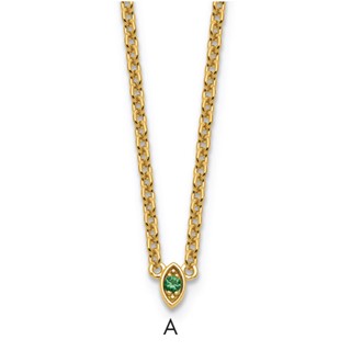 14k 1 Synthetic Birthstone Mother's Necklace