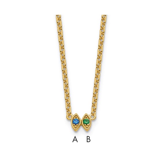 14K 2 Birthstone Mother's Necklace Mounting