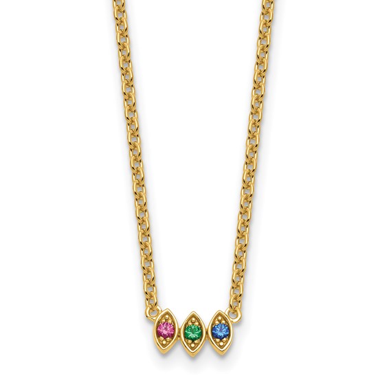 14k 3 Birthstone Mother's Necklace Mounting