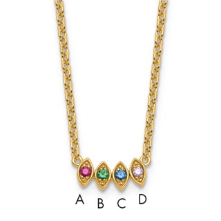 14k 4 Birthstone Mother's Necklace Mounting