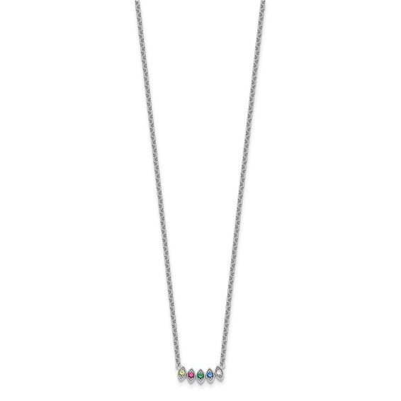 14k White Gold 5 Birthstone Mother's Necklace Mounting