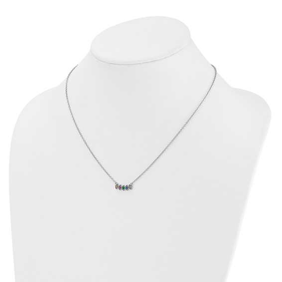 14k White Gold 5 Birthstone Mother's Necklace Mounting