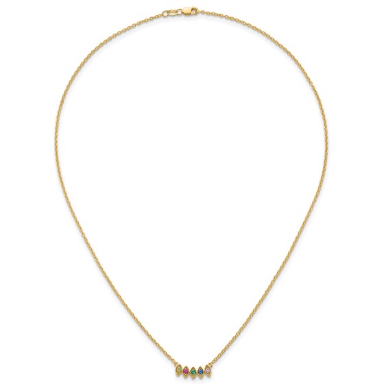 14k 5 Birthstone Mother's Necklace Mounting