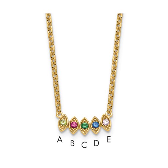 14k 5 Birthstone Mother's Necklace Mounting