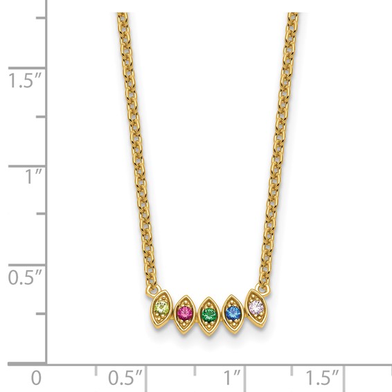 14k 5 Birthstone Mother's Necklace Mounting
