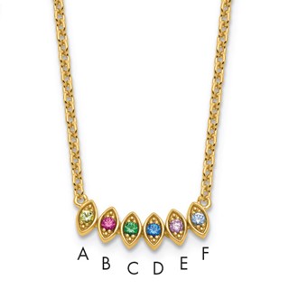 14k 6 Birthstone Mother's Necklace Mounting