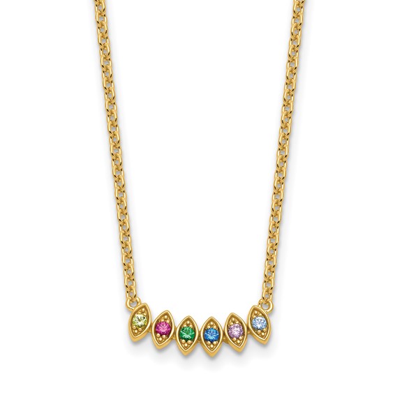 14k 6 Birthstone Mother's Necklace Mounting