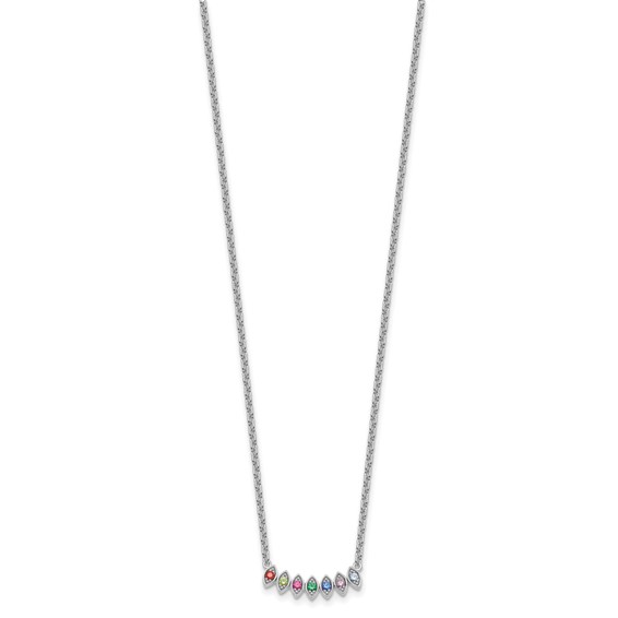 14k White Gold 7 Birthstone Mother's Necklace Mounting