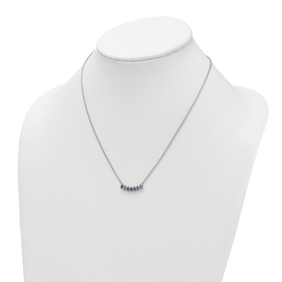 14k White Gold 7 Birthstone Mother's Necklace Mounting