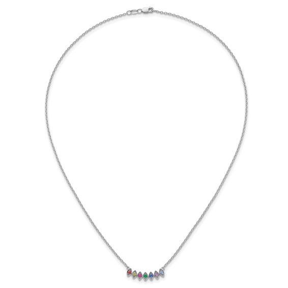 14k White Gold 7 Birthstone Mother's Necklace Mounting
