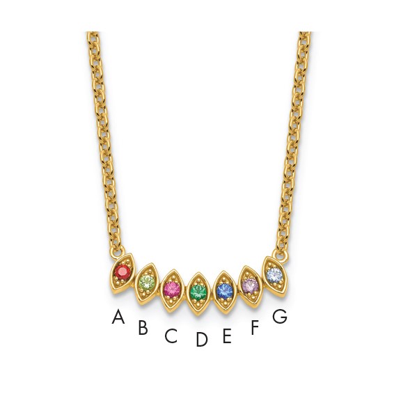 14k 7 Birthstone Mother's Necklace Mounting