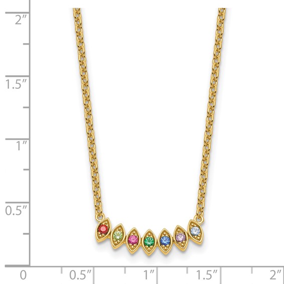 14k 7 Birthstone Mother's Necklace Mounting