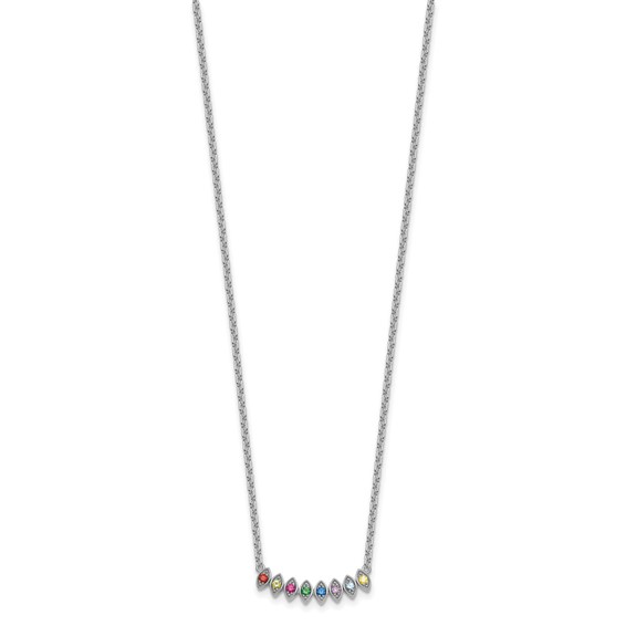 14k White Gold 8 Birthstone Mother's Necklace Mounting